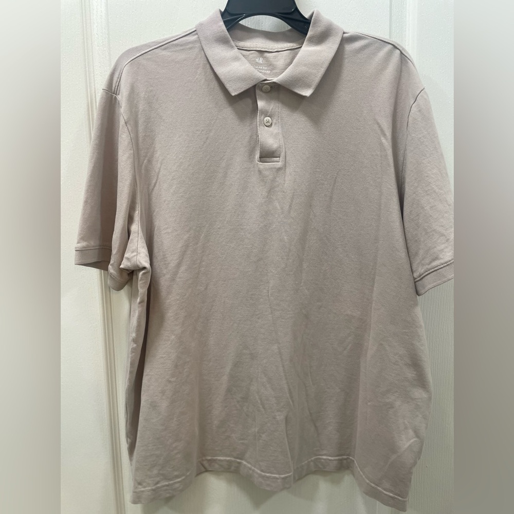 H&M Men's Polo Shirt - Light Gray